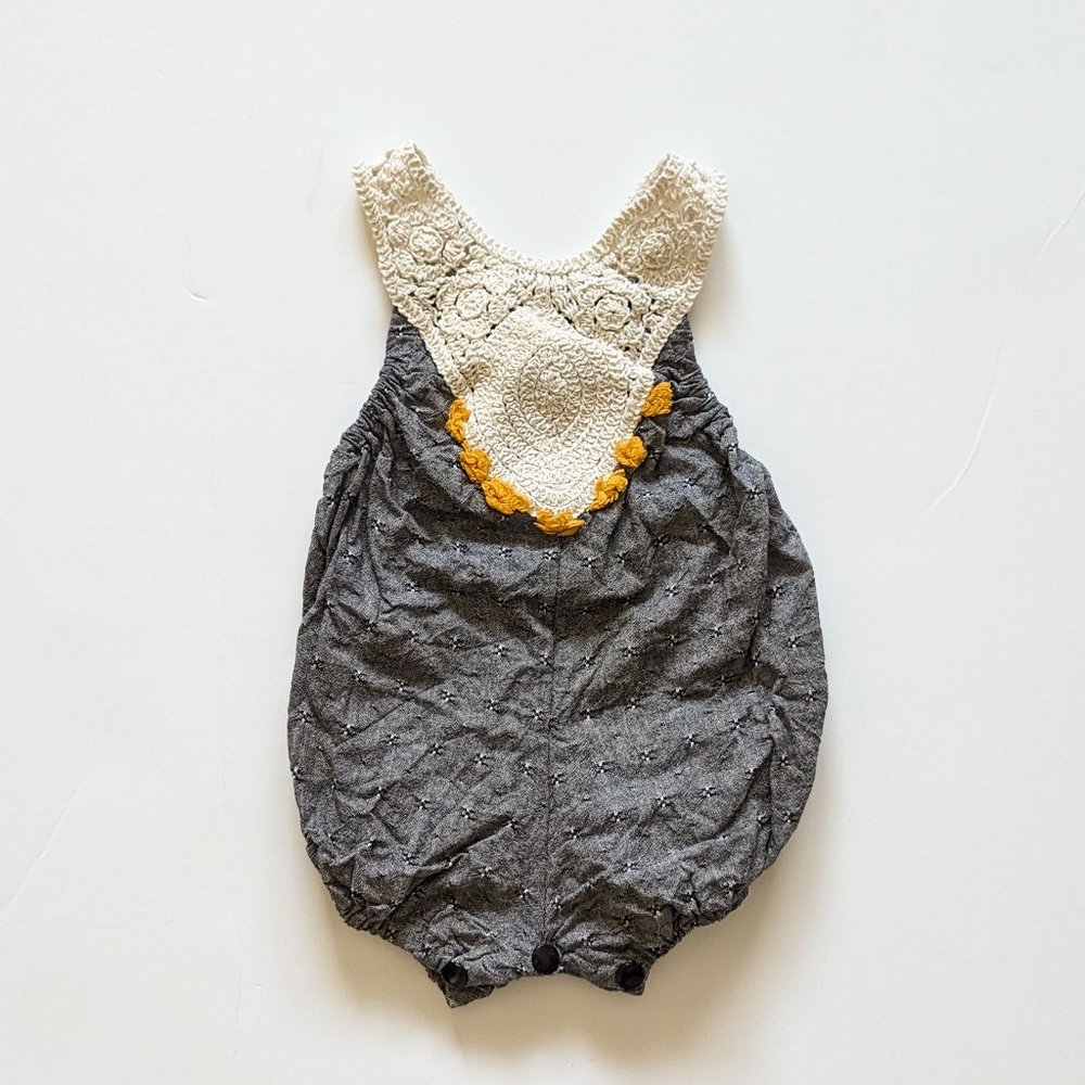 Brass Razoo Grey Romper 6/9m EUC